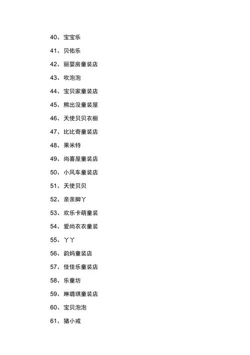 可爱简短的店铺名字