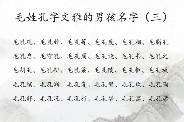 两人都姓毛孩子如何取名字男孩