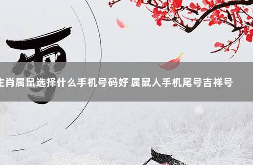 属鼠用什么手机号尾数最旺