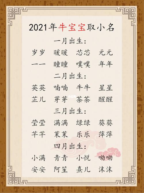 属牛女孩寓意好的小名