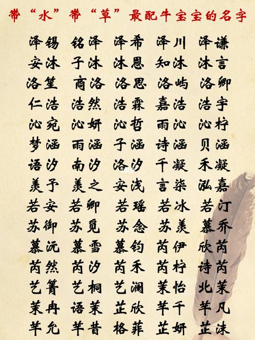 有草有水的寓意好的男孩名字