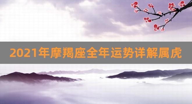 属虎摩羯座2021年事业运势