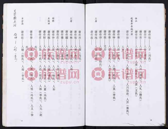 谢姓24字辈全国各地查询