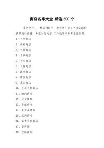 商店名字店名大全聚财
