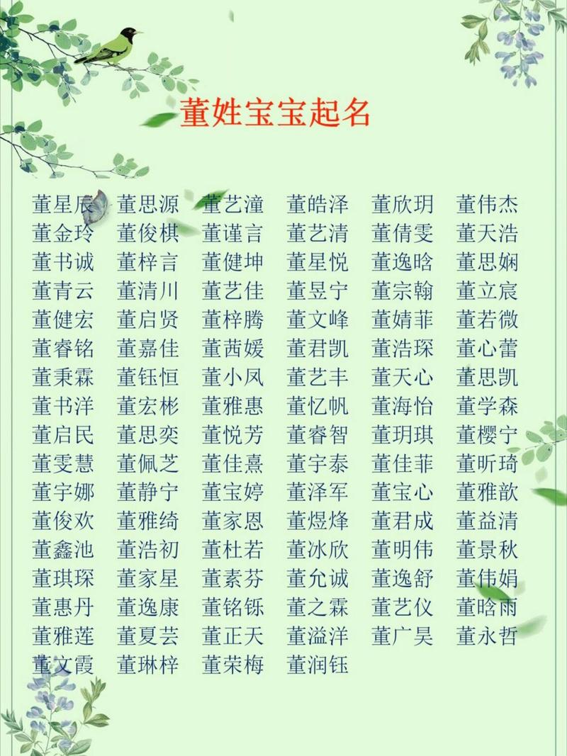 董姓男孩名字2023年3月28日出生的