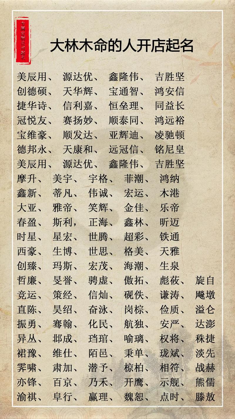 木命人起店名 木命人店铺起名禁忌