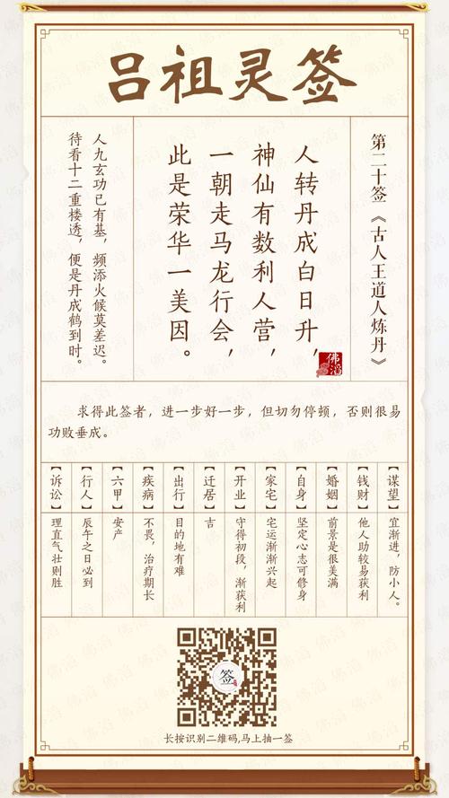 吕祖灵签第二十六签:营为好事入门多