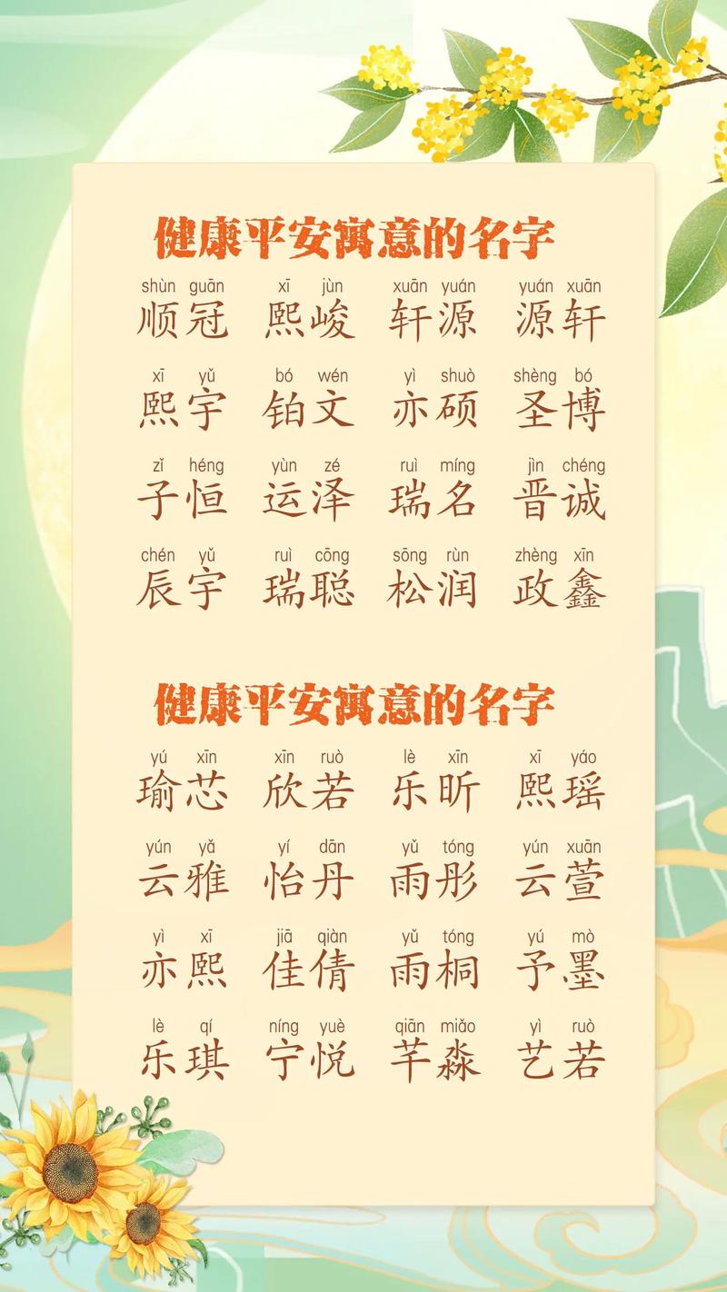 健康平安的名字