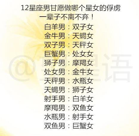 12星女超级爱听的话是什么?