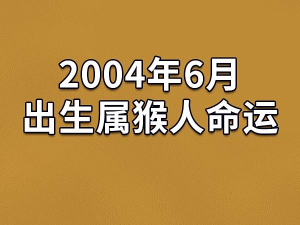 命运分析2004年属猴人一生运程