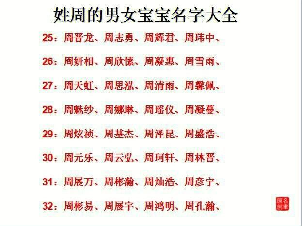 两人都姓周孩子起什么名字