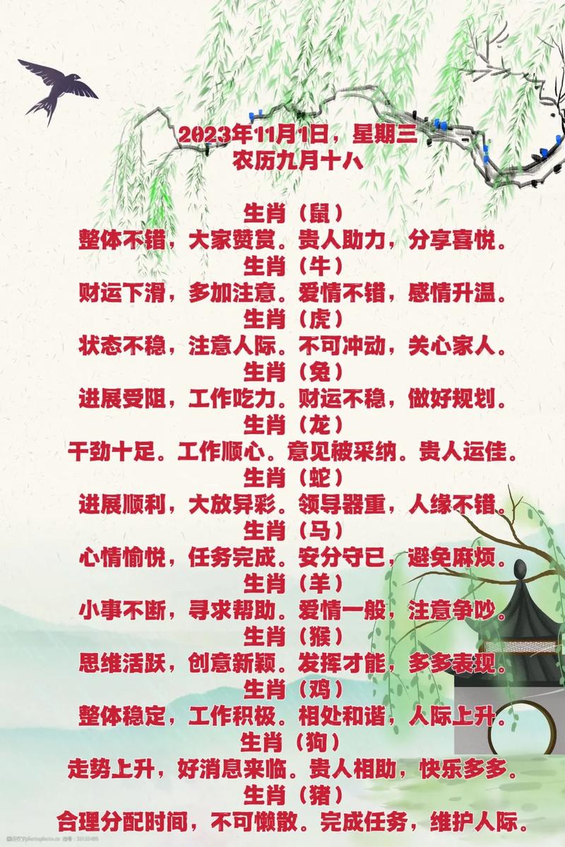 01月11日十二生肖运势与注意事项