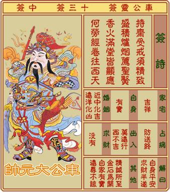 车公灵签第十三签:何劳经卷往西天