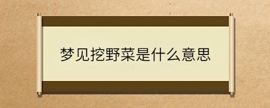 梦见挖野菜是什么意思