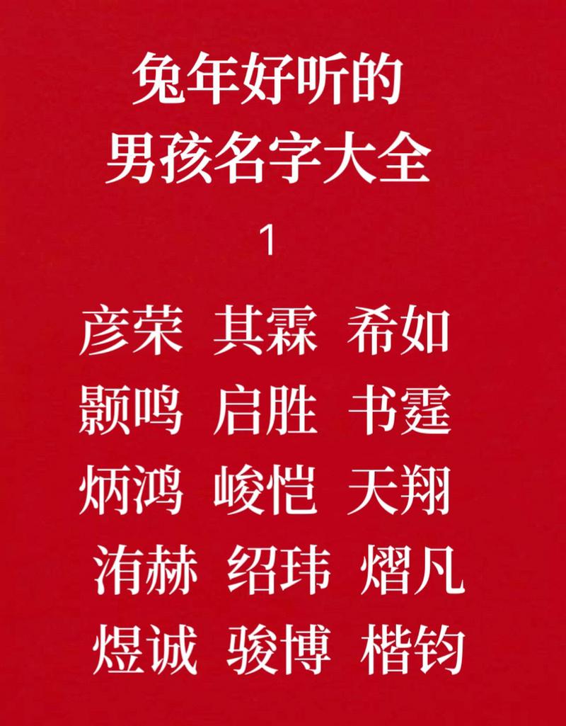 兔年男孩有哪些好听的名字