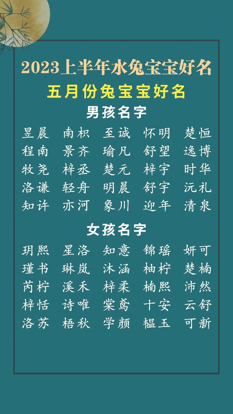2023年出生的兔宝宝该如何取名?名字的寓意是什么?