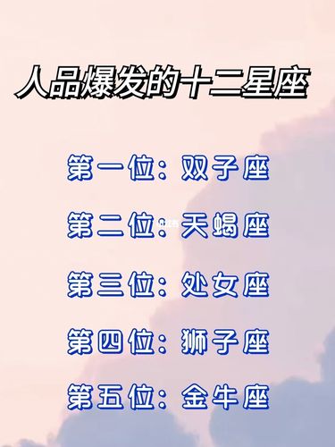12星座人品大爆发排行