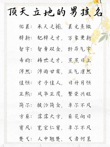 含立字的男孩名字