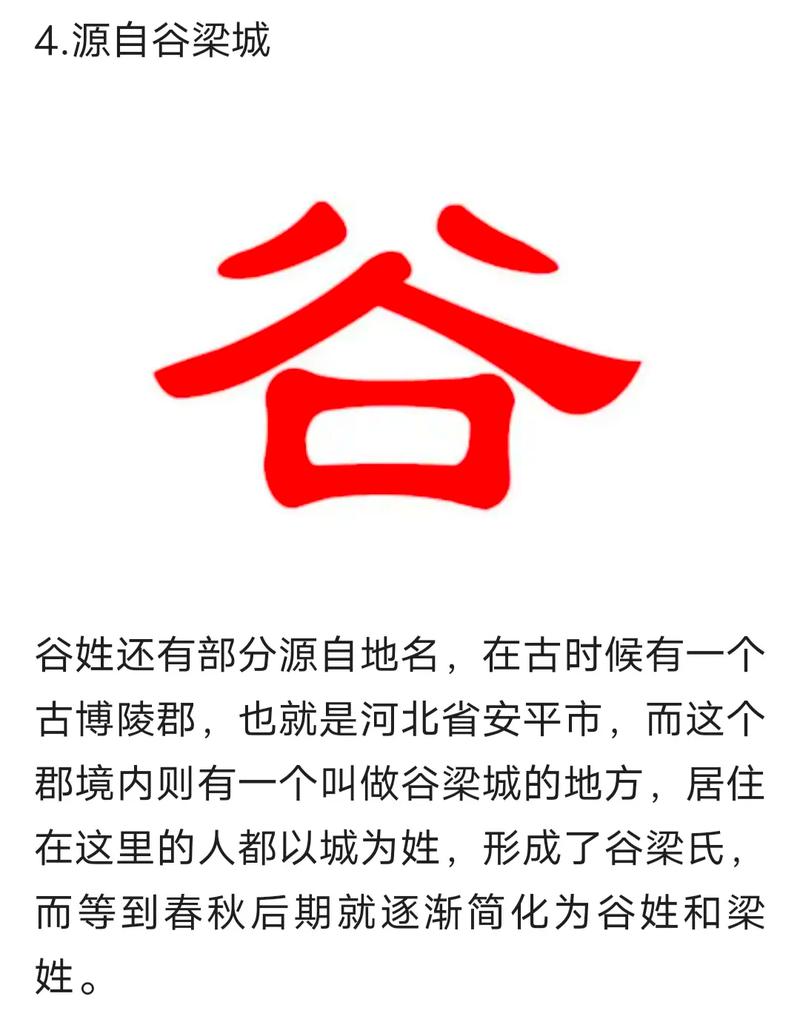 谷姓氏的来源(“谷”姓之历史起源!)