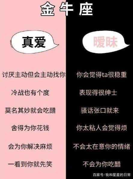 金牛女暧昧和真心区别表现