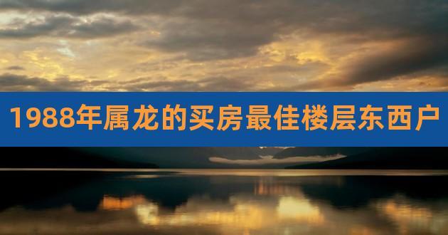 属龙的人适合住几楼