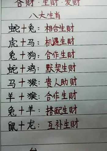 这三对属相命中合财