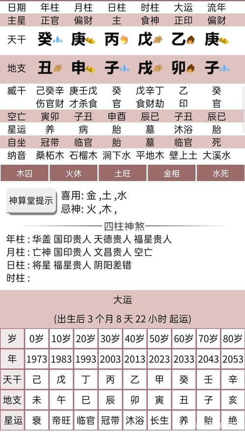 八字排盘大运为衰详解
