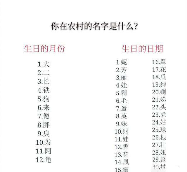 有趣搞笑的小名