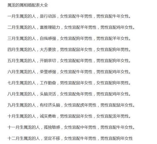 龙女婚配最佳属相
