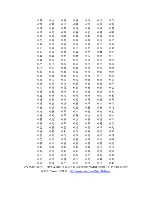 12月出生卓姓女宝宝名字