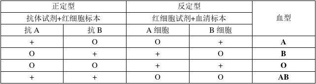 ABO血型鉴定反定型