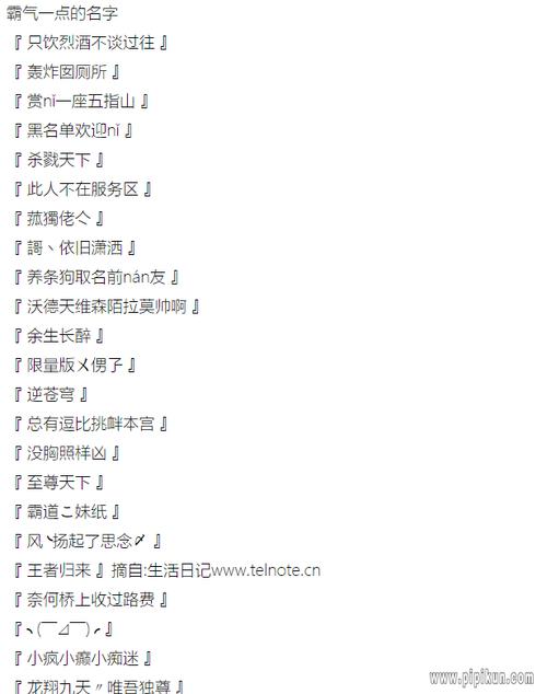 八字霸气游戏名字大全集,比较霸气的名字
