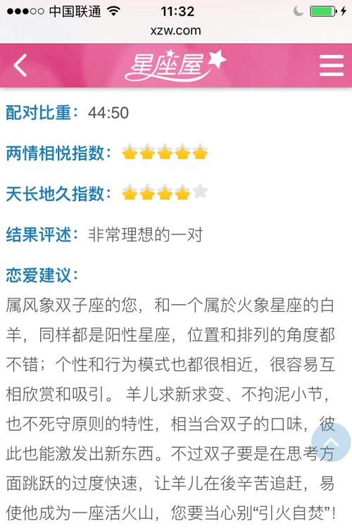 双子男和白羊女配吗