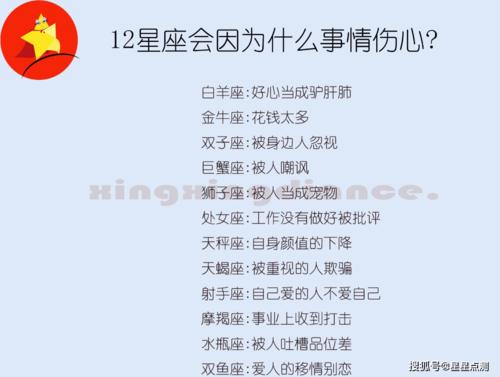 让十二星座最伤心的事情
