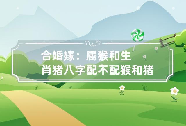 合婚姻:属猴和属猪的八字配不配
