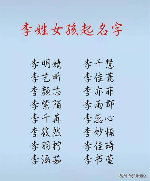 女孩子李明什么取名