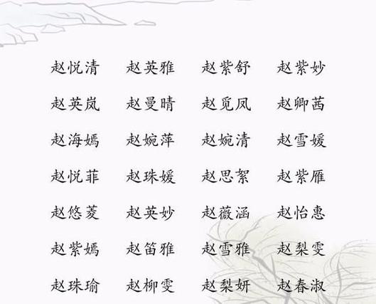 赵姓女孩霸气有涵养的名字有哪些