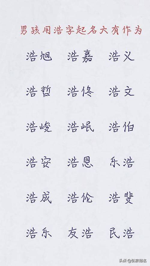 带浩字的男宝宝名