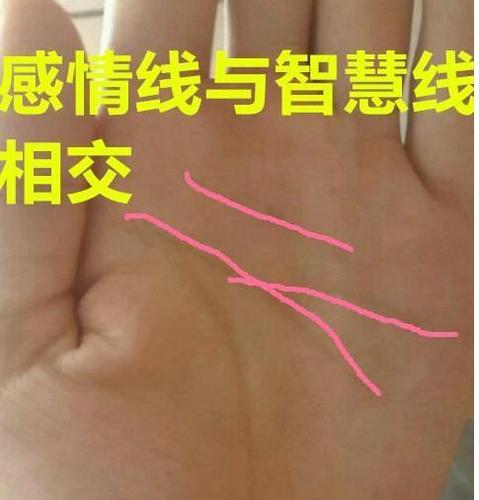 感情线尾部连接智慧线