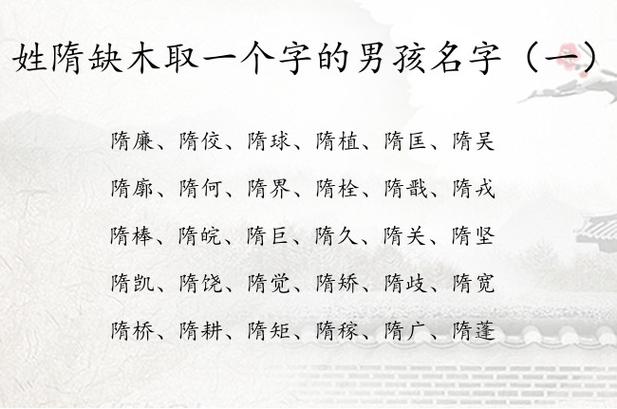 1月出生隋姓男宝宝名字