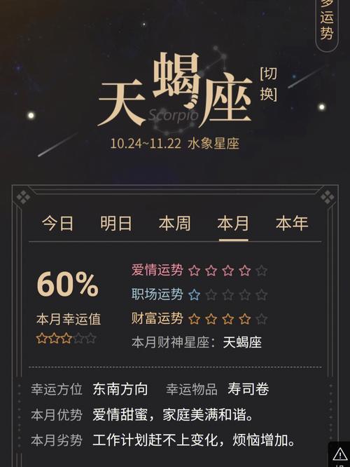 天蝎座2021年8月运势