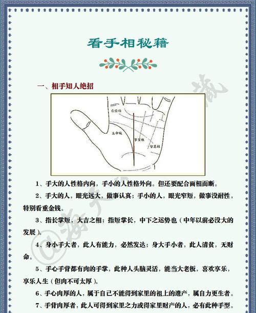 手相入门基础知识普及