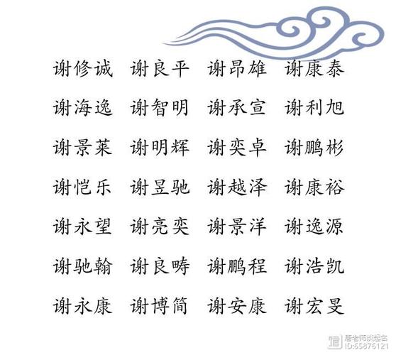 2019好听的谢姓男孩名字大全属猪