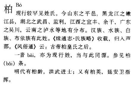 想知道百家姓柏姓的由来吗?