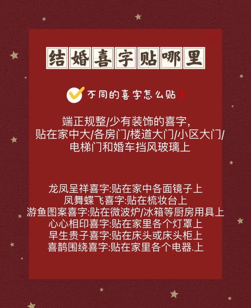 结婚贴喜字的时间、地方与讲究