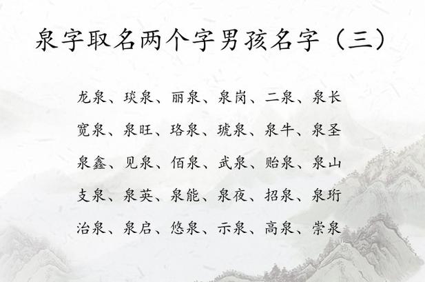 含泉字的男孩名字