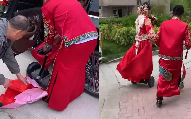 结婚新娘下车脚能落地吗