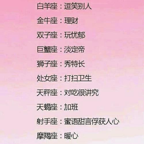 星座都有什么特征