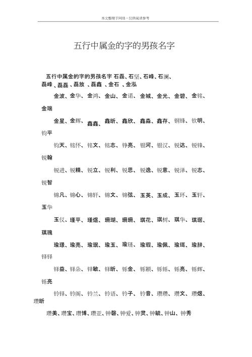 五行属性土金男孩名