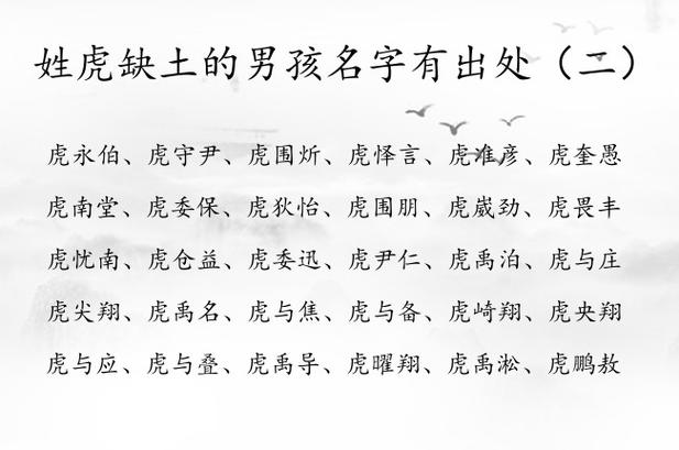 姓虎属虎男孩取什么名字好听又能有好的内涵